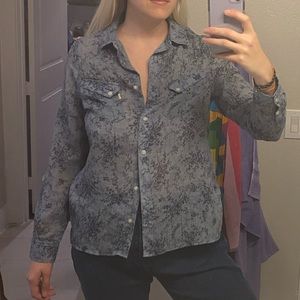 floral denim shirt